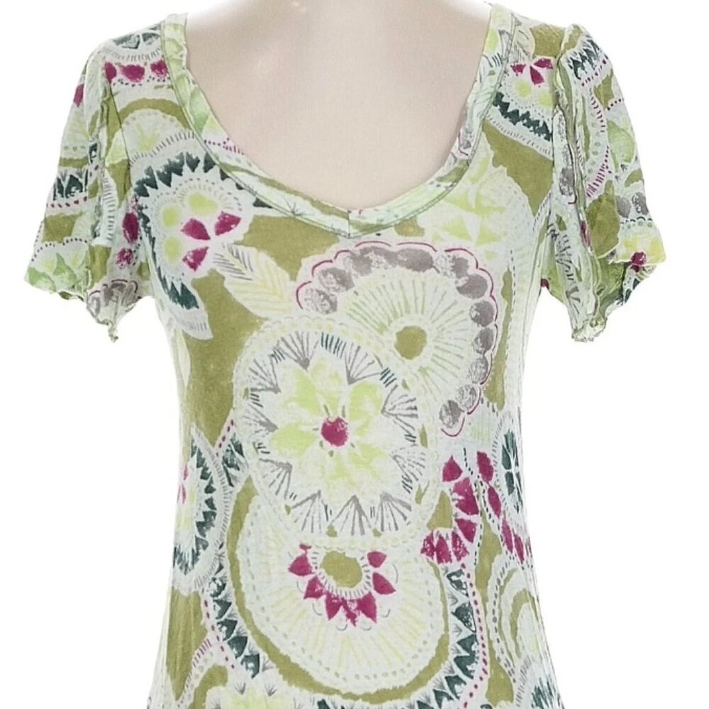 Free People Vintage Y2K Shirt Silk Trim Size XS Made In Macau